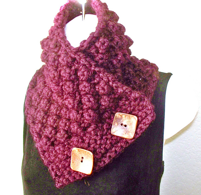 Chunky Blackberry Button Scarf