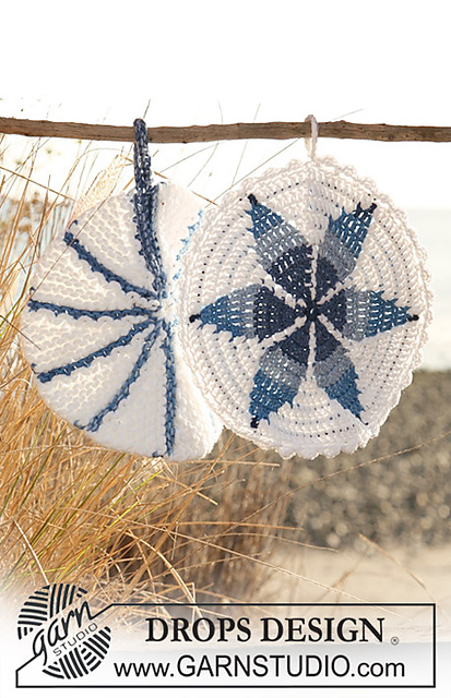 120-56 b - Crochet pot holder with star pattern