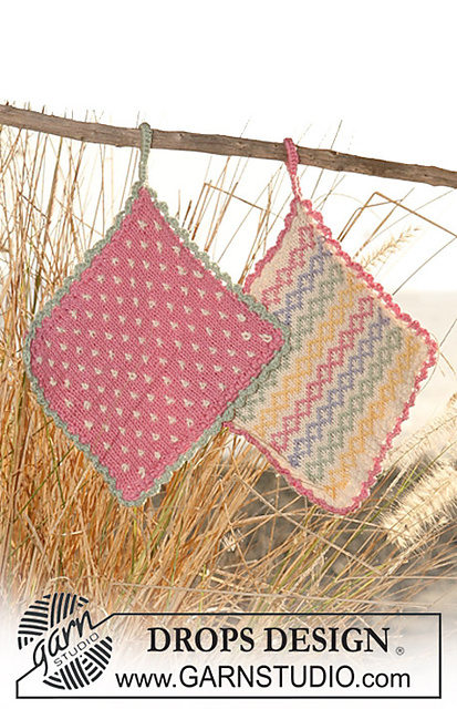 120-50 pot holders with multi colored pattern