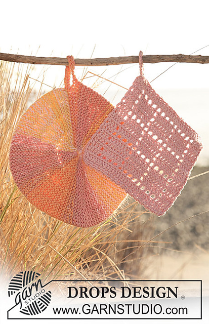 120-54 a - Round pot holder knitted with turns