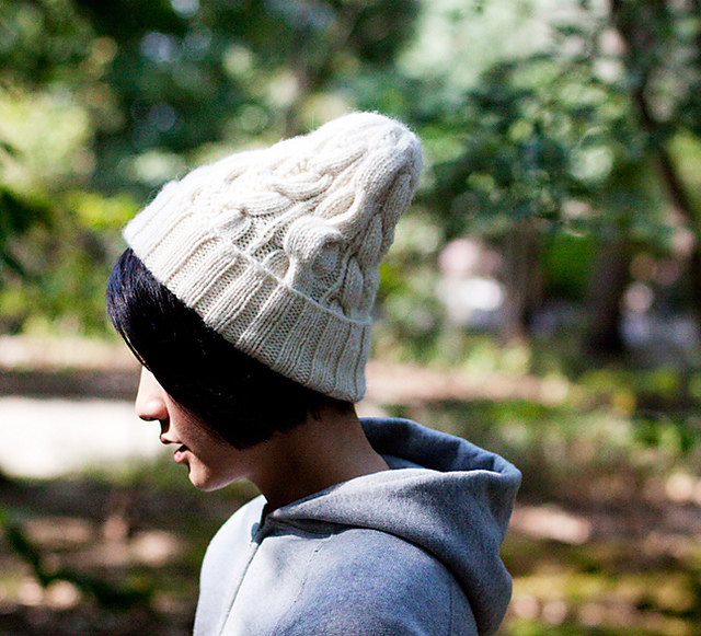 White Cable Hat
