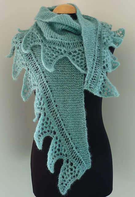 Shark Tooth Crescent Shawl