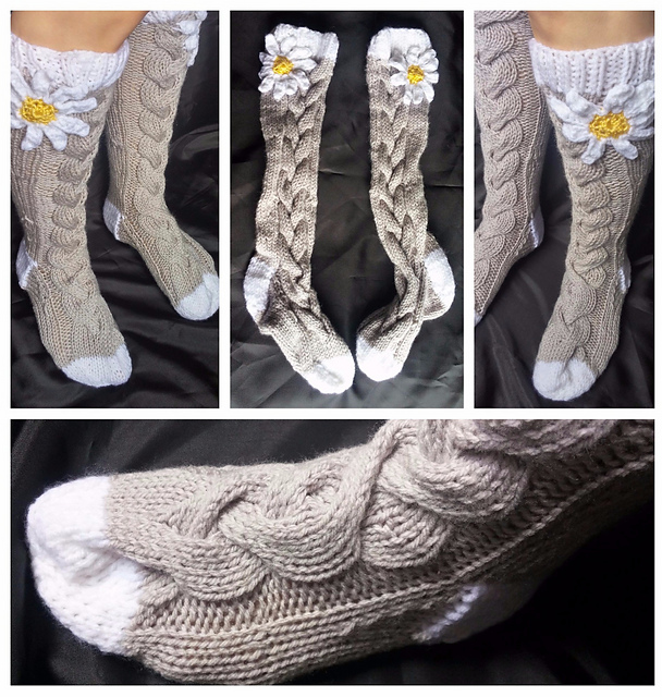 Knee high daisy socks