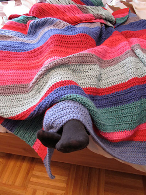 Crochet color block blanket