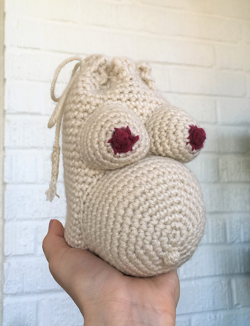 Amigurumi Pregnancy Keepsake Drawstring Bag