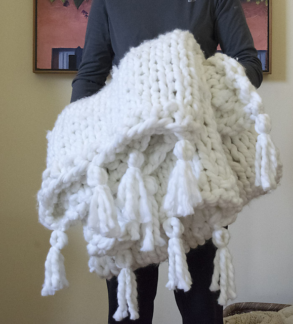 Thick, Cozy, Chunky Knit Blanket…in one day!