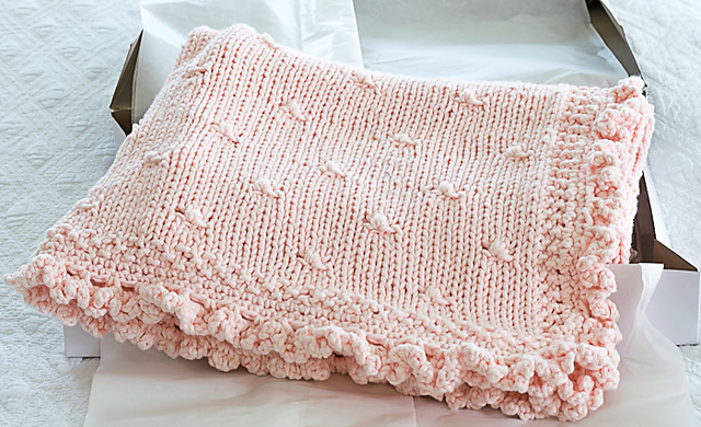 Rosebuds and Ruffles Baby Blanket