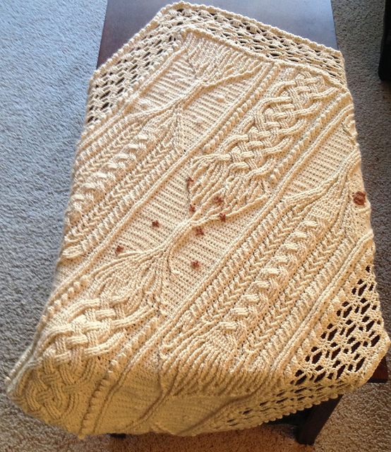 Natural Fibers: Cable and Tree Afghan