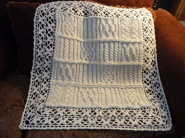 Cables and Lace Baby Blanket