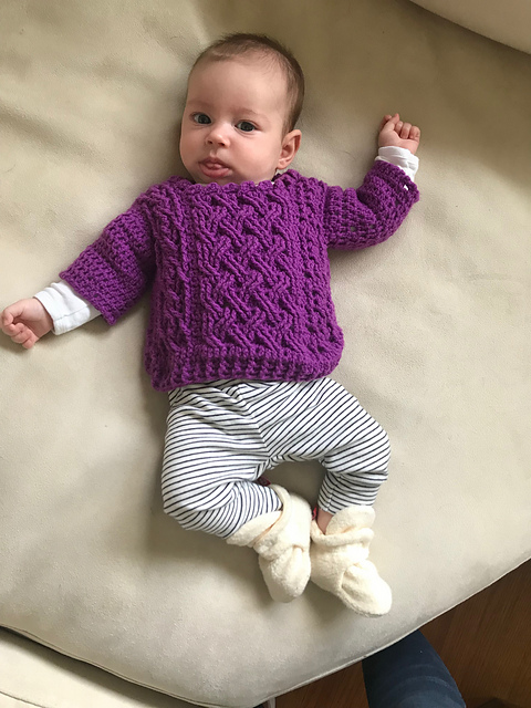 Crown of Cables Baby Sweater
