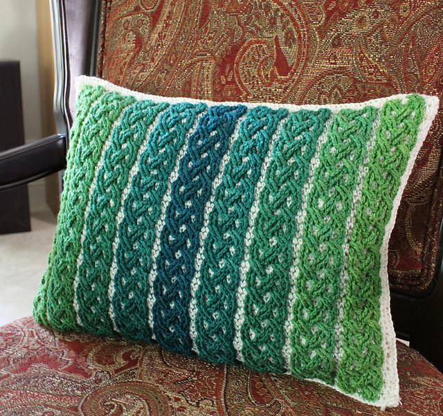 Green Gradient Cable Pillow