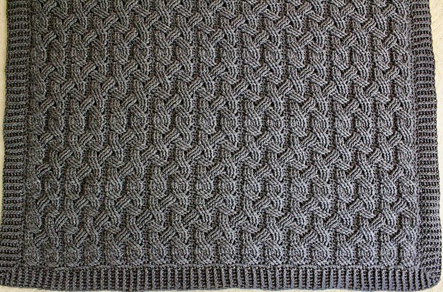 Large Bulky Shamrock Cable Blanket