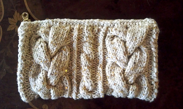 Cable Sequined Clutch
