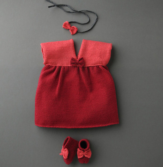 La Robe et les chaussons noeud layette