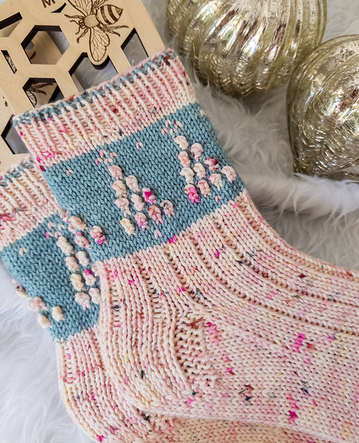 Pink Christmas Socks DK