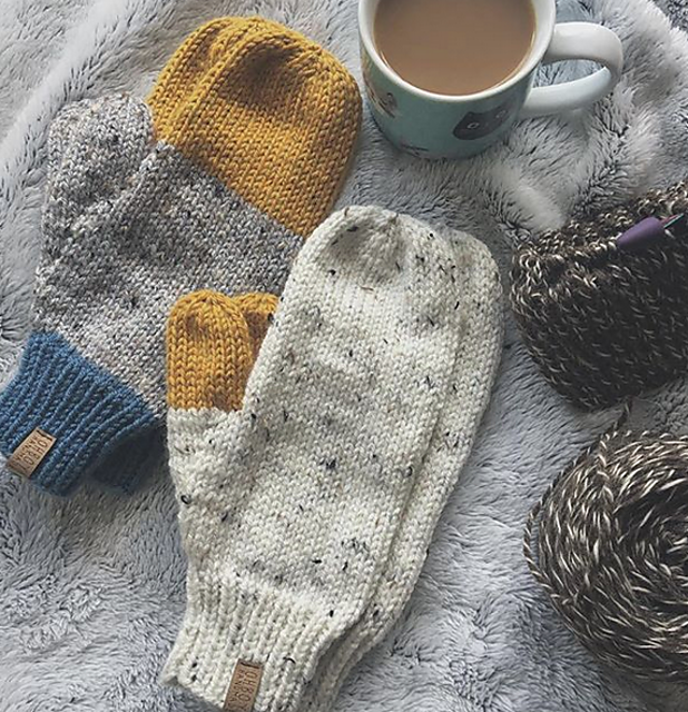 Colorblock Mitts