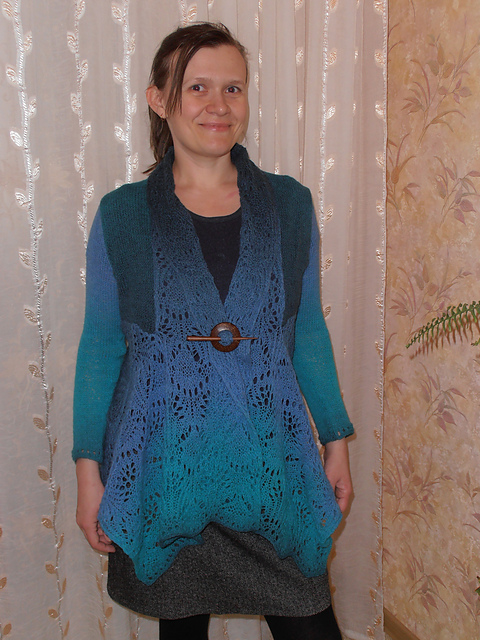 Exklusivmodell - Jacke mit breiten Wellenmusterblenden