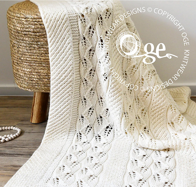 Ravelry: Baby blanket with delicate leaf-P041 pattern by OGE