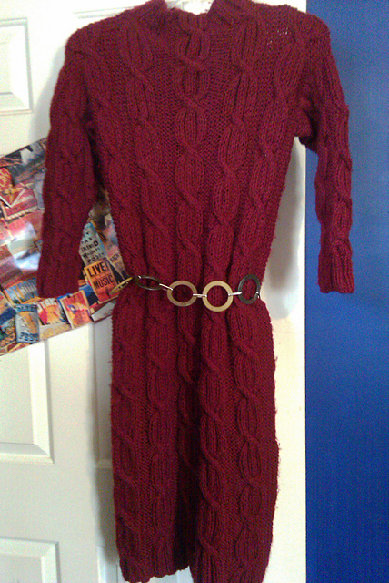 Turtleneck Cabled Dress