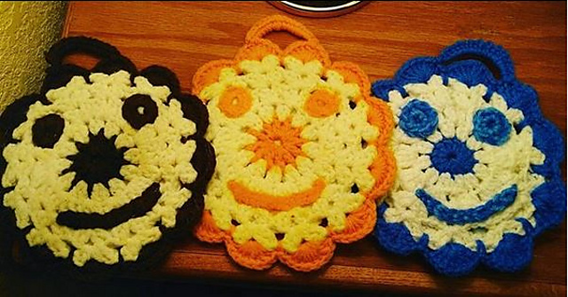 Smiley Crochet Potholders