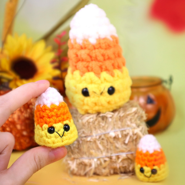 Mini Halloween Candy Corn Amigurumi