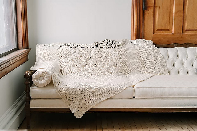 Blossom Medallion Afghan