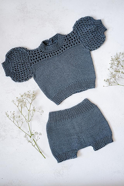 Puff Sleeve Hairloom Lace Baby Set