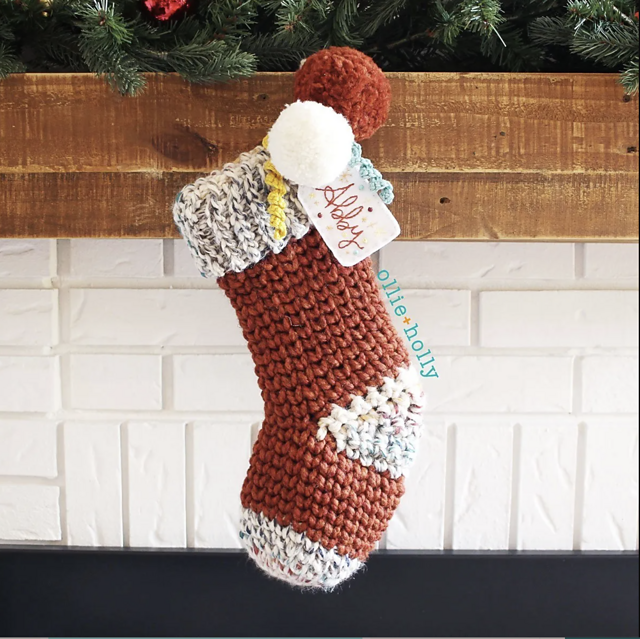 Knit-Look Crochet Christmas Stocking