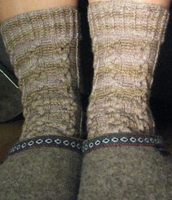 Three Strand Cable Toe Up Socks