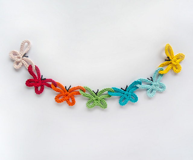 Garland of Colorful Butterflies