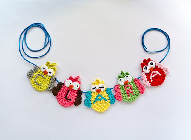 Garland of Colorful Owls