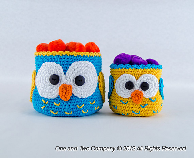 Owl Crochet Baskets - 2 sizes