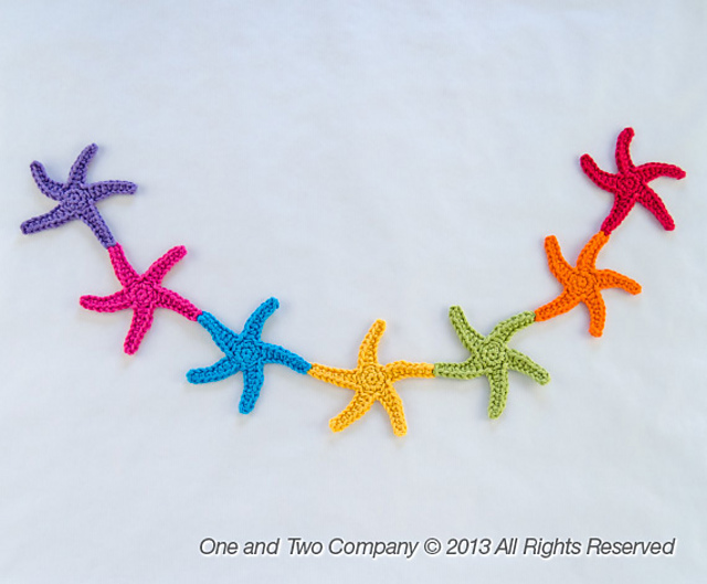 Garland of Colorful Starfishes