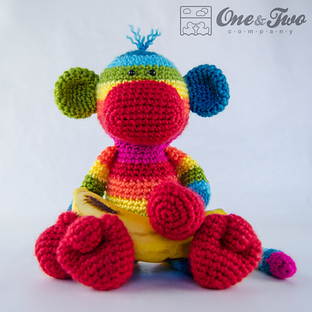 Rainbow Sock Monkey Amigurumi
