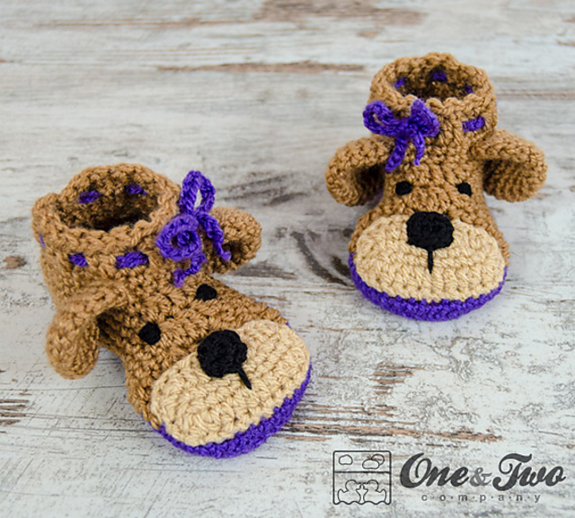 Teddy Bear Booties - Toddler Sizes