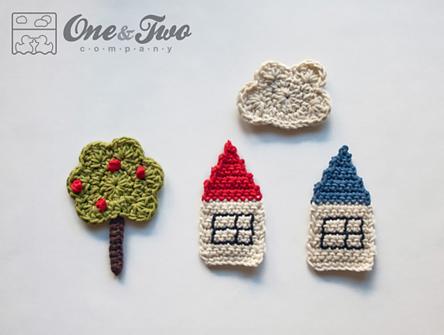 The Tree, the Houses and the Cloud Applique