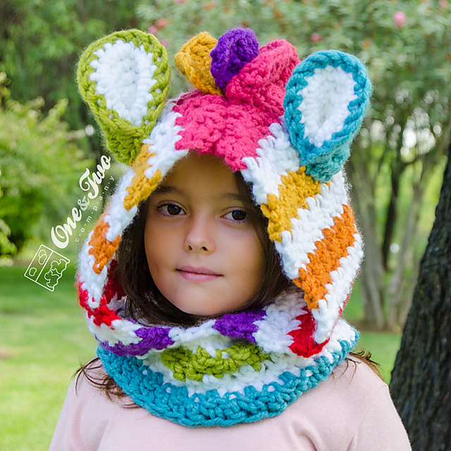 Rainbow Zebra Hood