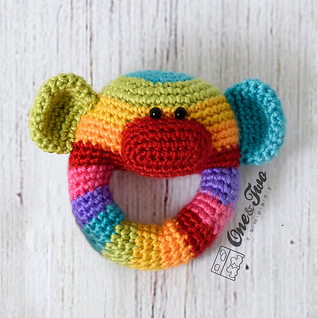 Rainbow Sock Monkey Rattle