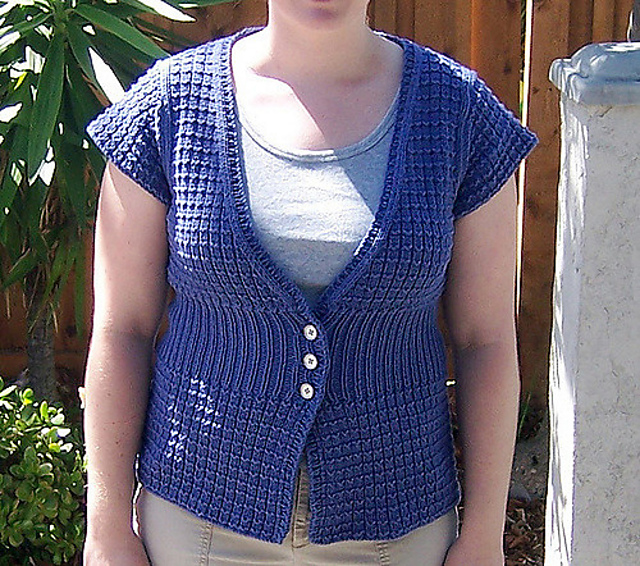 Cap-Sleeved V-Neck