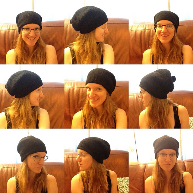 Half Double Crochet Slouch Beanie With Pom Pom