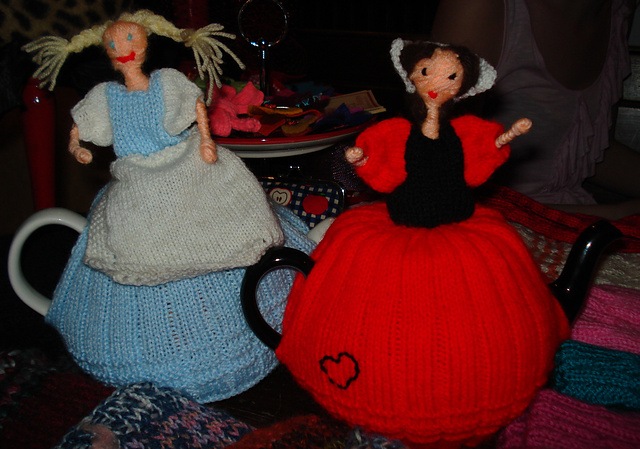 Alice in Wonderland and the Queen of Hearts Tea-Cosies