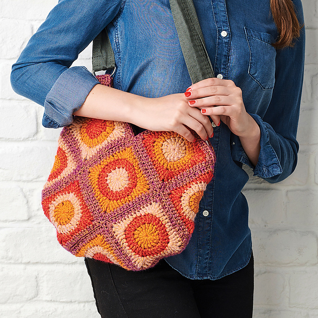 Winter Sunsets Granny Square Bag
