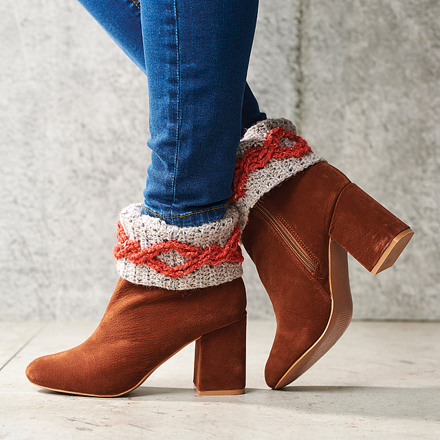 Tangerine Twist Cable Boot Cuffs