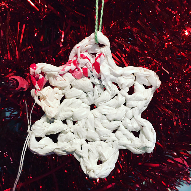 Plarn Snowflake Ornament