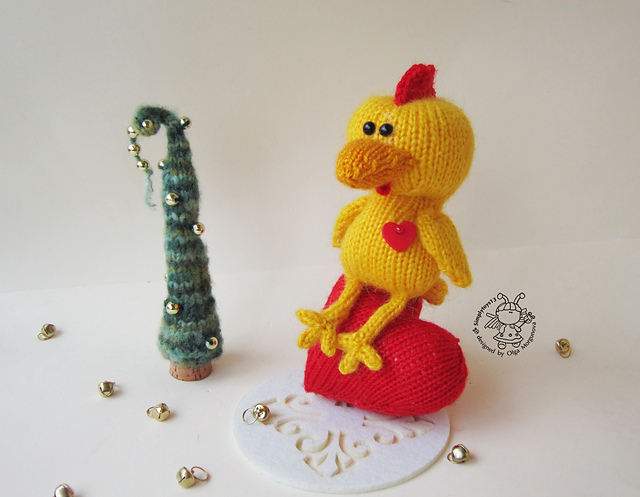 Christmas chick with heart