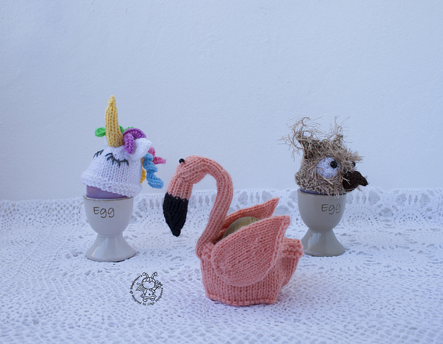 Easter Egg Cozy:flamingo,owl,unicorn
