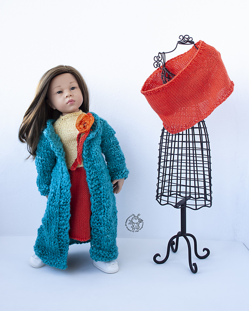Outfit Orange and Turquoise for 18in doll