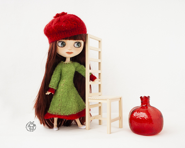 Pomegranate outfit for 12" dolls