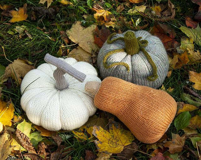 Three Halloween pumpkins