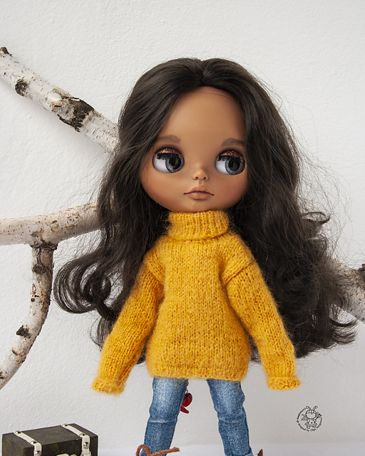 Yellow sweater for 12" dolls